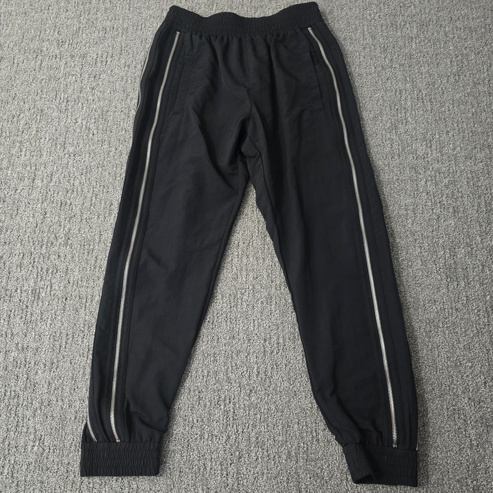 RTA Black Side Zip Track Jogger Pants Nylon Made USA Women's M
